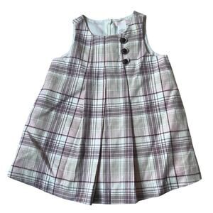 Janie and Jack Pink Plaid Pleated Dress Infant Girls Size 6 - 12 months